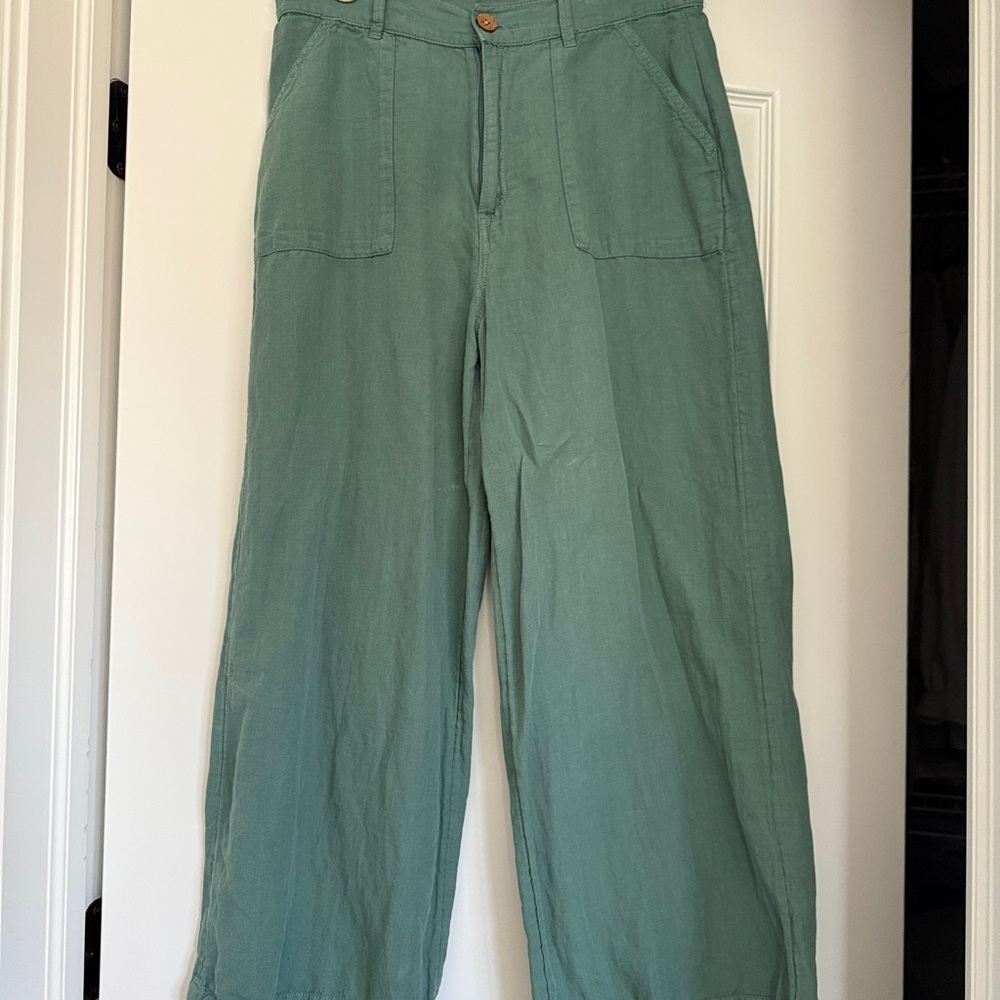 Ripcurl Linen Wide Leg Teal Pants — Women’s M